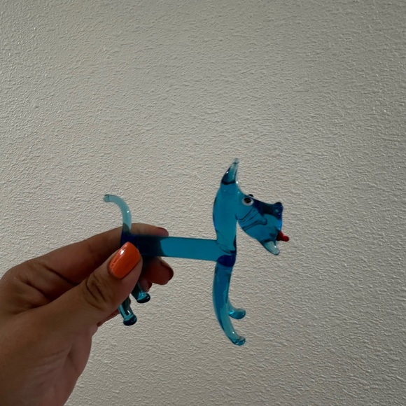 Vintage Blue Schnauzer Dog Figurine-hand blown Collectible - Picture 3 of 8